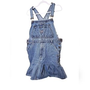 Vintage Paco overall dress with ruffle. Medium